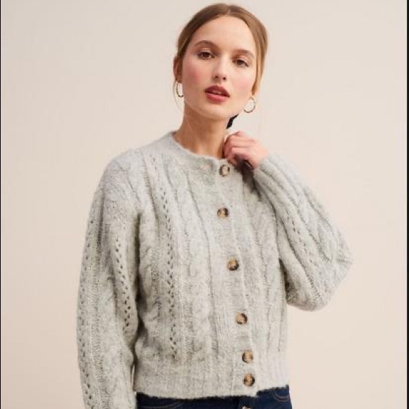 Rouje Sweaters | Rouje Lino Cardigan Size 36 | Color: Gray | Size: 4 | Alexambrico's Closet